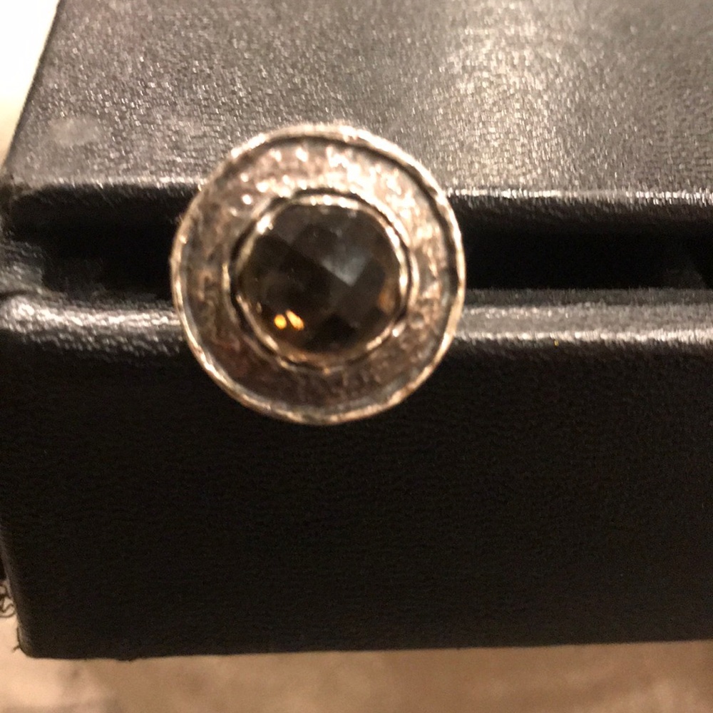 .925 Sterling Silver Ring with smoky quartz stone